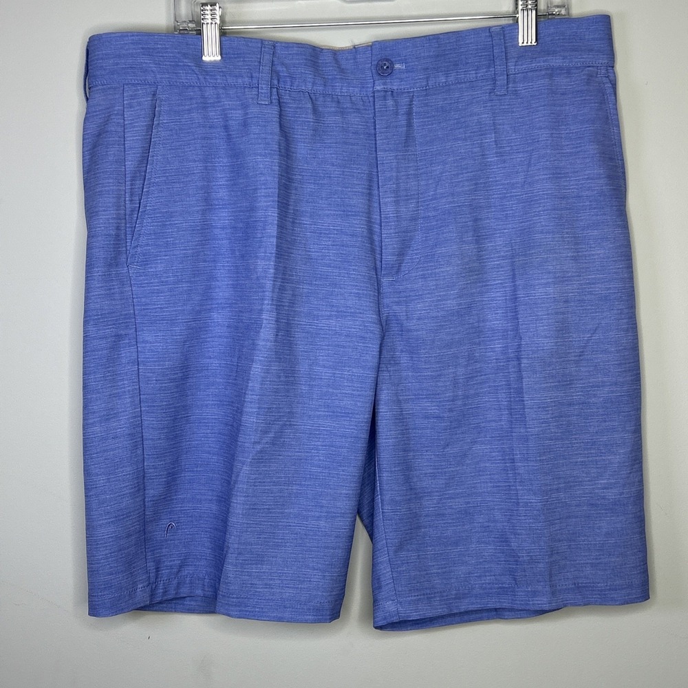 HEAD Golf Shorts Mens 36 Blue Flat Front Lightweight Stretch‎ Performance